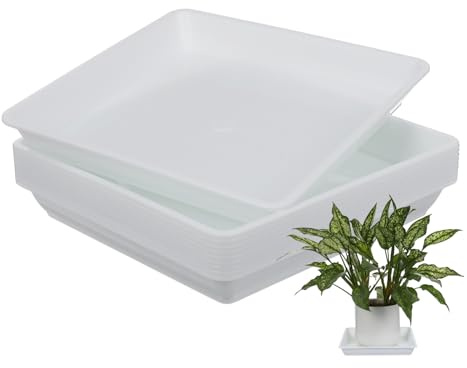 EPIGEIST Vassoio Quadrato in Resina 10 Pezzi per Vasi di Piante in Plastica, Sottovasi per Giardino e Interni, Dimensione 18x18 Cm Interno 15 Cm, Resistente al Calore e Usato per Proteggere Superfici