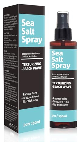 Virecose Spray de Sal Marina para el Cabello 150ml, Sea Salt Spray, Pulverizador Sal Marina Pelo para Más Volumen Y Textura Estable, Look Despeinado, Fórmula Hidratante para Hombres y Mujere