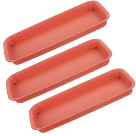 SHINEOFI 3pièces Soucoupes Rectangulaires Plastique pour Pots de Fleurs et Jardinières Lot