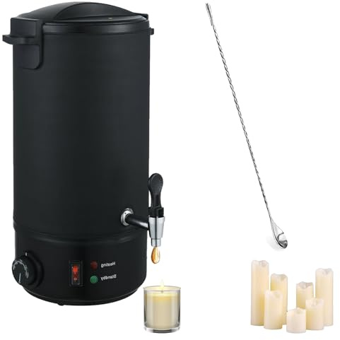 HAMON Kit para fabricar velas de 8 litros, fundidor de cera para fabricar velas, recipiente para fundir cera con control de temperatura (30-110 °C), fundidor eléctrico de cera para velas DIY