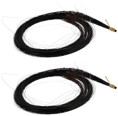 Beavorty Crin de Cheval Naturel pour Alto 2 Pièces, Cheveux D'archet Résistants et Créatifs, Réparation de Crins pour Archet de Violetta, Accessoires pour Instruments à Cordes, Usage