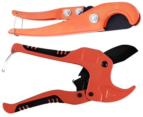 2 Pcs Pipe Cutter, Plastic Pipe Cutter Plumbing Tool, PVC Pipe Cutter and Conduit Cutter Set with Two Sizes, 32 mm and 42 mm Capacity for Plastic Cutting Needs