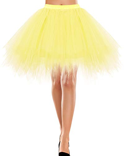 bbonlinedress dam kort vintage underkjol balettbubbla kjol 50-talet puffig tutu, gUL, S