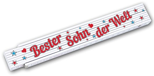 Zollstock Meterstab 2 m mit Schriftzug Bester Sohn der Welt Geschenkidee zum Geburtstag Männertag Weihnachten Familie Mann Handwerker