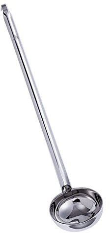 Louche En Acier Inoxydable 90ml, Cuillère à Soupe Moderne Monobloc Argentée pour Cuisine, Facile à Empiler et à Suspendre