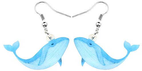 DOWAY Boucles d'oreilles pendantes en acrylique en forme de baleine - Bijoux d'été pour femme - Cadeau amusant sous la mer, Medium, Acrylique, Grès