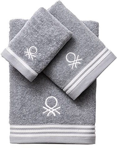 SET 3PC TOALLA DE BAÑO (1PC 30X50CM + 1PC 50X90CM + 1PC 70X140CM) 450GSM 100% ALGODÓN GRIS TEVERE