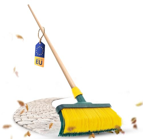 Novaliv Krallenbesen 40 cm Holz I Gebogene Borsten Gartenbesen I Straßenbesen Kehrbesen (Besen + Holzstiel, 40 cm)