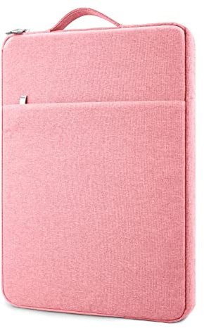MicaYoung Funda para Ordenadores Portátil 14 Pulgadas Compatible con 14 Chromebook Notebook Impermeable PC Blanda Bolsa Funda Ordenador con Mango, Rosa