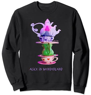 Tea Time - Alice nel paese delle meraviglie - Stack tazza da tè - Silhouette Felpa