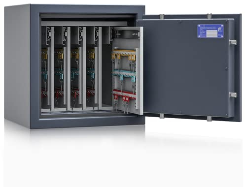 Secureo SafeHero Schlüsseltresor/Schlüsselsafe für 280 Schlüssel Osprey Key 3 | Klasse 1 EN 1143-1 | Elektronisches Zahlenschloss | 5 ausziehbare Wände | 500x500x420 mm (HxBxT) | 88 kg