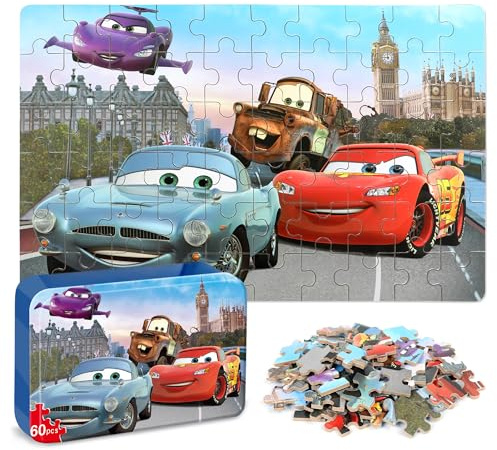 Puzzles for Kids Ages 4-8 60 Pieces Jigsaw Puzzles for Boys and Girls Educational Learning Puzzles in Metal Box