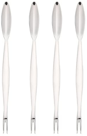 Cabilock 4 Stücke Meeresfrüchte Werkzeug Set Nuss Gabeln Edelstahl Krabben Besteck Schneckengabel Fischgabeln Obstgabeln Dessertgabeln für Muscheln Schalentiere Schnecken Garnelen Fisch Küchengerät