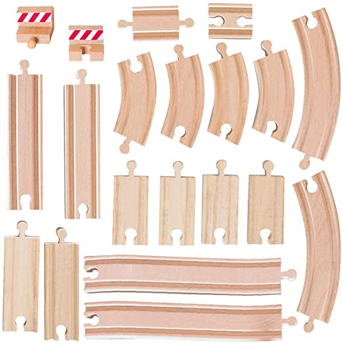 XL - Holz - Schienenset - für Eisenbahn/Holzeisenbahn - passend für alle Schienen-Systeme & Straßen - z.B. Brio/Heros/Eichhorn/IKEA/Woody/Bigjigs ..