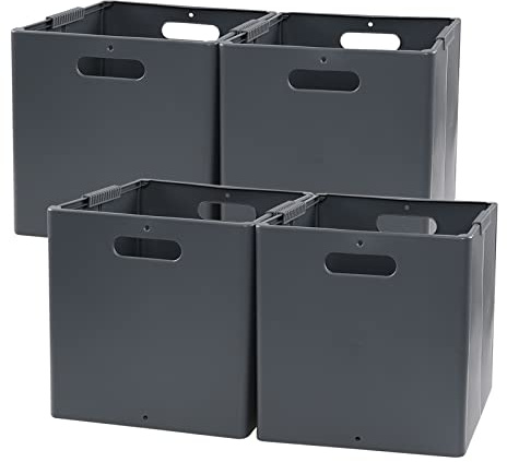 Tstorage 11 Inch Collapsible Plastic Storage Cubes, 4 Packs