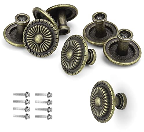 GEBAUM Schrankknöpfe Vintage Große, 8 Stück Pull Griff Knopf, 32mm Schrank Knauf mit Schrauben für Schublade, Küche, Badezimmer, Kleiderschrank, Kommode