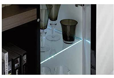 L&S Illuminazione a LED per bordi in vetro Fly Light DualColor 860 mm, illuminazione indiretta ideale per vetrine da 12 V a 10,4 W, plastica color alluminio