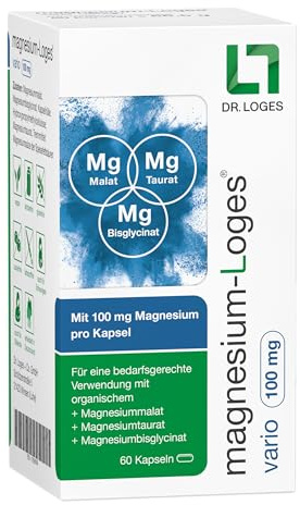 magnesium-Loges vario 100 mg - 60 Kapseln - Mit organischem Magnesium | Flexibel dosierbares organisches Magnesium mit hoher Bioverfügbarkeit