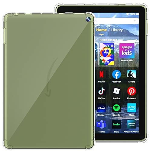 TQQ Hülle für Alle Neuen Amazon Fire HD 10 & 10 Plus Tablets (13./11. Generation, 2023/2021 Release) 10.1, Fire HD 10 Transparentes Hülle mit Ultraleichte Slim Flexible TPU, Kann DIY
