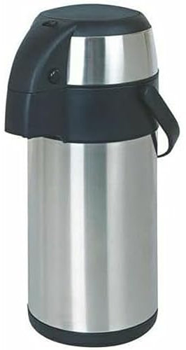 PIKETU Vacuum flask airpot jug water, large stainless steel air pot, insulated pump action hot cold drink dispenser, for coffee tea home office picnic party,304,3.5L