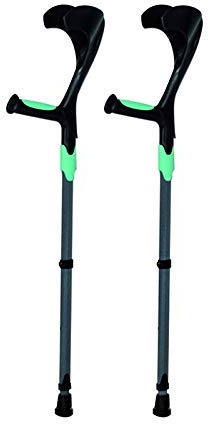 HIARAN Gehstock, Unterarmgehstützen, 1 Paar – leichte Armmanschettengehstütze – verstellbar, ergonomisch, strapazierfähig für normal große und große Erwachsene – bequem, grau (grau) Lucky Star