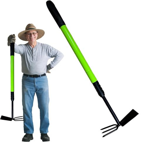 Zappa coltivatore da giardino, zappa e coltivatore – zappa telescopica ad alte prestazioni con fresa per terreno, coltivatore, zappa, attrezzi da giardino per giardinaggio, diserbo, piante,