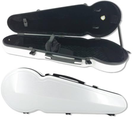 WUQIMUSC Viola Case 16 inch Lightweight Carbon Fiber, Adjustable Velcro Neck Pad suitable for sizes 15-16.5 inches, Thickened Lining, Built-in Hygrometer, Sturdy Handle,with Backstraps (White)
