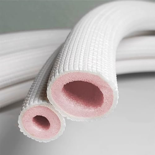 Tubo Isolante per Tubature in Schiuma di Gomma, Protezione Isolante per Tubi Esterni, Set di Protezione Flessibile per Linea in Rame per Mini Split AC e Apparecchiature di Riscaldamento(16x10mm)