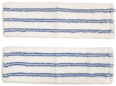 Les Nouveaux Textiles - Lot de 2 Housses Plates Microfibre Grattantes 40 x 14 cm - pour Balai Combiné - Ultra Absorbantes - Tous Types de Sols - Lavables en Machine