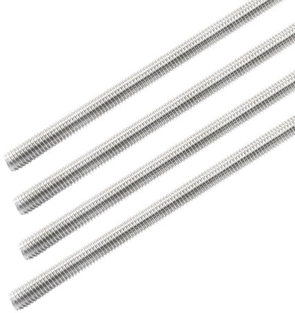 Cjueiom M8 x 300mm Fully Threaded Rod, 4 Pcs, 304 Stainless Steel | Right Hand Threads, For Anchor Bolts, Clamps, Hangers and U-Bolts