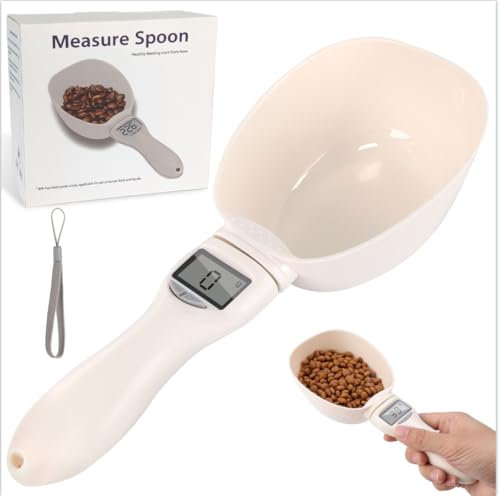 Omagie Kitchen Scales Measuring Spoon Electronic Weighing Spoon 800g/0.1g Digital Spoon Scale with LCD Screen Display Digital Pet Food Scale Measuring Cup for Baking Cooking Dog Cat Food Weighing New