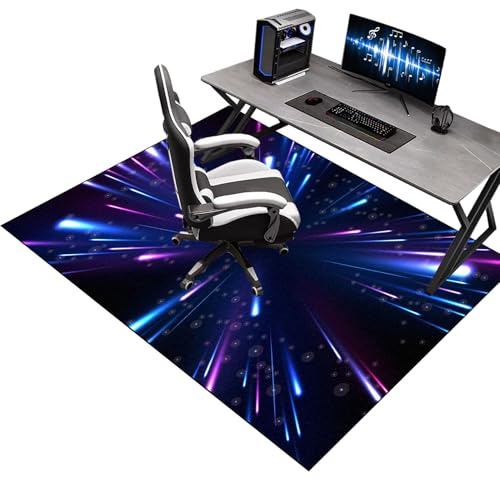 Bodenschutzmatte Bürostuhl Teppich Unterlage, 100 x 140 cm Gaming Bürostuhl Stuhlmatten, Kratzfest Gaming Bodenmatte Stuhlunterlage, Schreibtischstuhl Unterlage für Laminat, Parkett und rollstühle