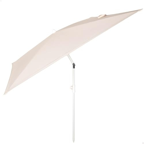 AKTIVE Parasol de terrasse rectangulaire 180 x 145 cm, beige, 4 baleines, mât inclinable, protection UV30, structure en acier robuste, idéal pour balcons, jardins et extérieur (61145), beige, 180 x