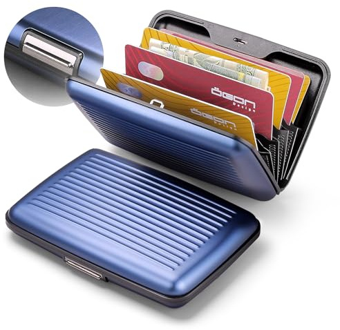 Aluminium Kartenetui mit RFID-Schutz. Modell: STOCKHOLM PREMIUM | Verstärkter Metallverschluss. Sofortiger Kartenzugriff. Einhändige Bedienung. Für bis zu 10 Karten & Geldscheine.