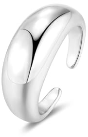 ALEXCRAFT Anelli Donna Regolabili Chunky Anello Uomo Regolabile Anelli Donna Acciaio Inossidabile Design Aperto A Fascia Larga