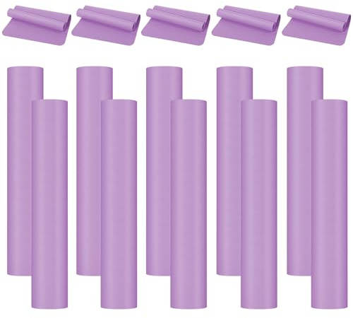 LEIFIDE 10 Pack Yoga Mats Bulk, 68'' x 24'' x 4mm Thick Yoga Mats for Kids and Adult Gym Bundle Latex Free Exercise with Non Slip Texture for Outdoor Pilates or Workout(Purple)