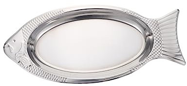 BEBEMOKO Bandeja De Pescado Parrilla Plato De Pez Forma De Pez Resistente Al Calor Acero Inoxidable Para Aperitivos