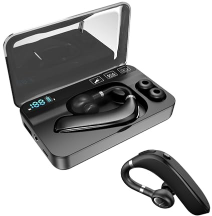 Oreillette Bluetooth mono-oreille sans fil avec microphone IP54 étanche mains libres ENC suppression du bruit écouteurs intra-auriculaires avec micro pour iPhone Android camionneur conduite bureau