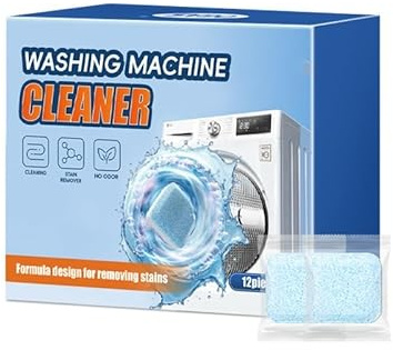 Lot de 12 tablettes de nettoyage pour machine à laver, détartrant et pastilles de nettoyage, nettoyage pour machine à laver et calcaire dans les machines à laver et lave-vaisselle