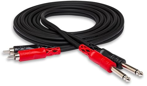 Hosa CPR-202 Stereo Interconnect, Dual 1/4 Inch TS to Dual RCA, 6.5 Feet