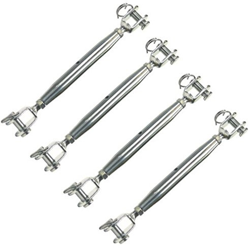 Versandbox24 4X V4A Edelstahl Wantenspanner M6 Gabel Drahtseil Spannschloss Seilspanner Spanner
