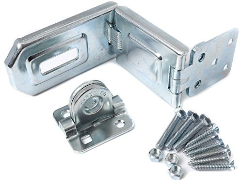 White Hinge Heavy Duty Flexible Gate/Garage/Shed/Door Hinge with Fixings - 150mm x 45mm, Metal, Surface Mount, 1 count