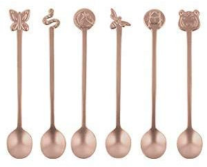 Sambonet Rosenthal Espressolöffel, Mokkalöffel - PVD-Kupfer - Beschichtung - 6er Set Living Antique Fashion