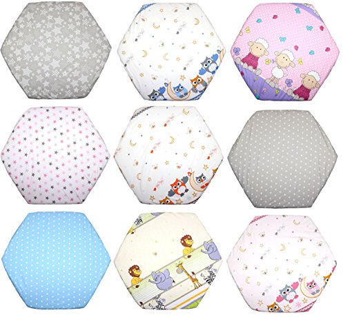 Spannbettlaken für 6-eck Laufgitter Matratze 120x105 cm Baby Kinder Laufstall Baumwolle D25
