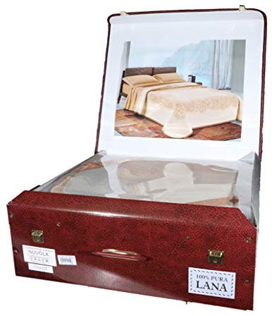 Rossella Coperta Pura Lana Vergine Matrimoniale Nuvola 210x240 cm