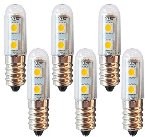 Lxcom Lighting E14 LED Bulb Microwave Refrigerator Light Bulb 1W 7 Mini LED Appliance Bulb 15W Incandescent Equivalent 110V Warm White 3000K for Fridge Oven Range Hood Sewing Machine Lamp,6 Pack