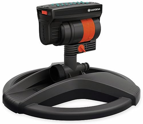 Gardena Viereckregner AquaZoom compact: Regner zur Bewässerung von Nutzflächen von 9-216 m², Reichweite 3-18 m, Sprengweite 3-12 m, integrierter Innenfilter (18708-20)