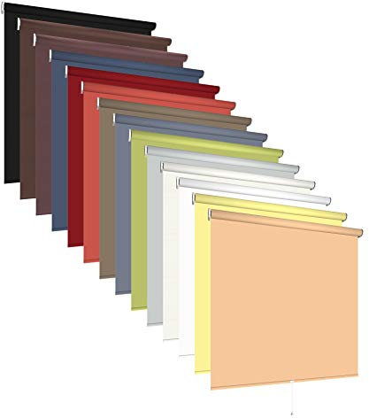 Verdunkelungsrollo Springrollo Klemmfix Rollo ohne Bohren 13 Farben lichtundurchlässig verdunkelnd abdunkelnd Fenster Klemmträger Klemmrollo Vorhang Verdunklung (Größe 62 x 180 cm, Farbe Hellgrau)