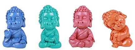 Pacific Giftware Bunte Mini-Buddha-Figur aus Kunstharz