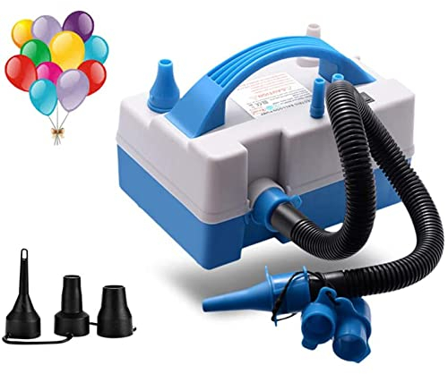 Electric Balloon Pump, Double Nozzle Balloons Pump, Quick Inflation/Deflation Electric Air Pump Suitable for Balloons, Swimming Pool, Paddling Pool, Blow Up Mattress, Airbed, etc(AC220-240V 600W)